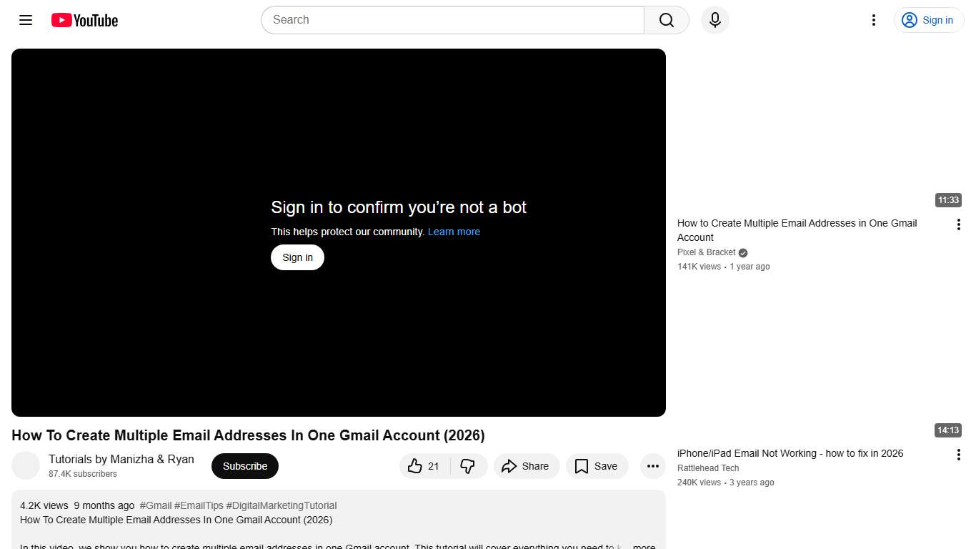 How To Create Multiple Email Addresses In One Gmail Account (2026) - YouTube